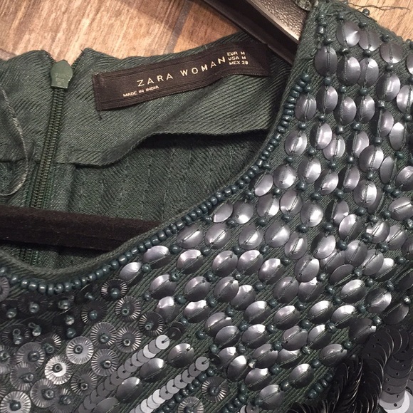 Zara Turquoise Sequin Shirt - Medium - Picture 5 of 7